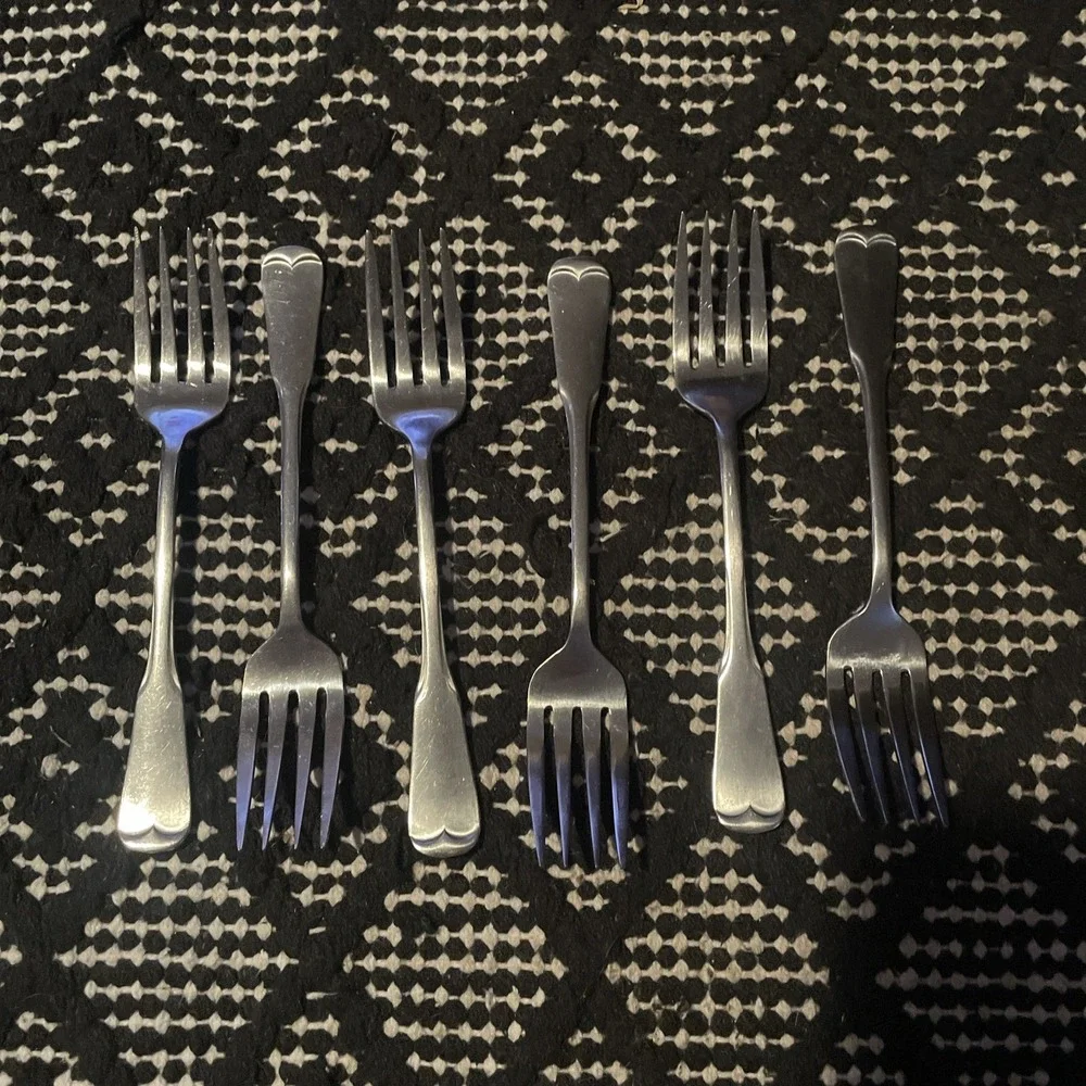 Plymouth Rock Oneida Dessert/Salad Stainless Silverware‎ Flatware Lot of 6